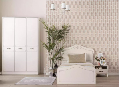 Komplette Jugendbett Funktionsbett Ausziehbares Set 3tlg Holz Weiß